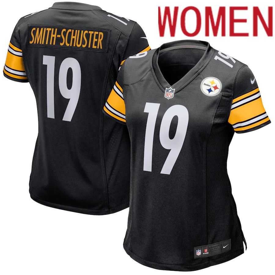 Women Pittsburgh Steelers #19 JuJu Smith-Schuster Nike Black Game Player NFL Jersey->women nfl jersey->Women Jersey